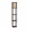 Homeroots Floor Lamp with Walnut Wood Storage Shelves 372526